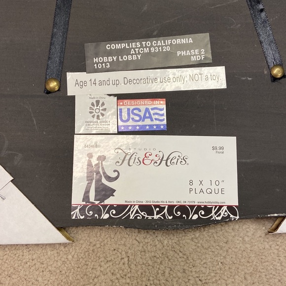 Mr. and Mrs. Decorative Black Plaque - Picture 4 of 4